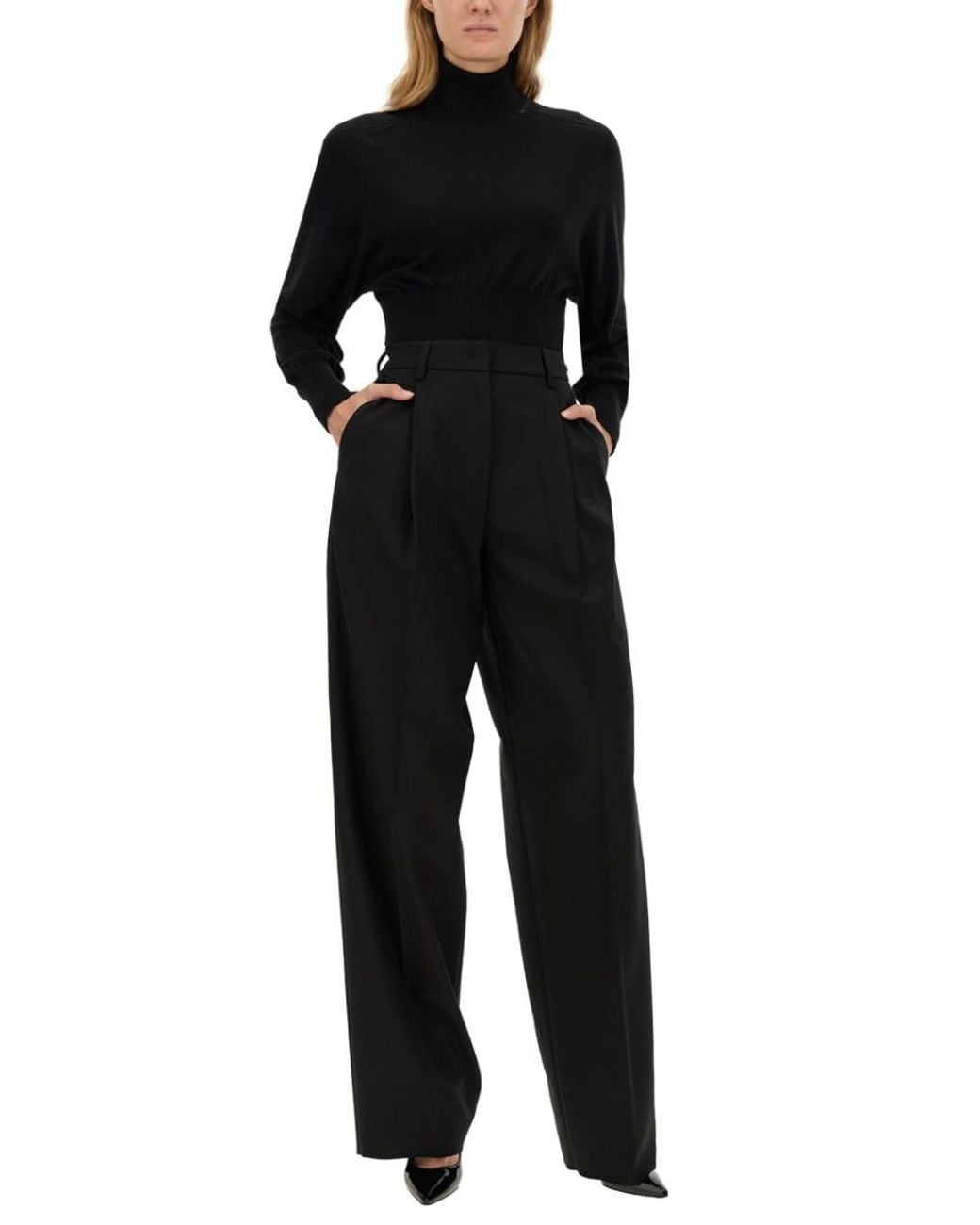 THE LATEST Black Regular Pleated Pants