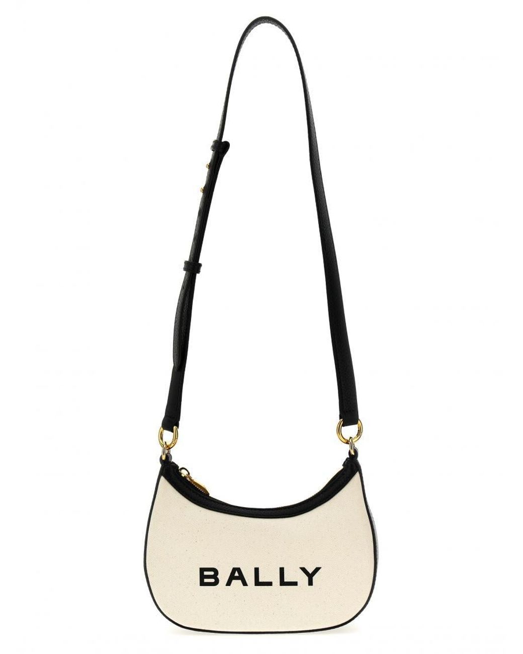 Bally Metallic Blackwhite 'Bar Ellipse' Crossbody Bag