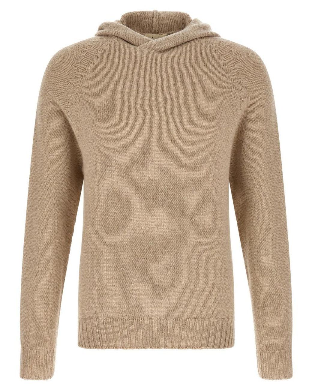 Ma'ry'ya Natural Relaxed Knitted Hoodie for men