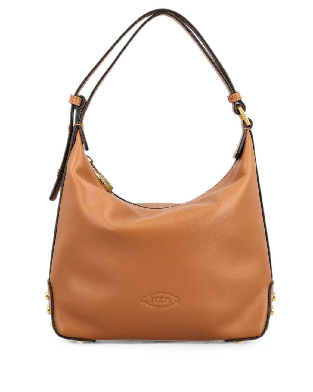 Tod's Brown Metal Dots Mini Shoulder Bag