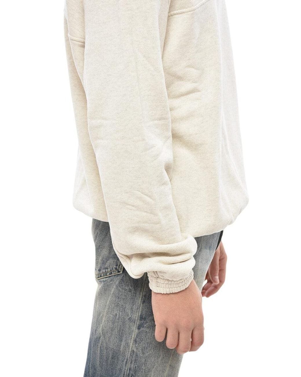 1989 STUDIO Natural Off Shirt Collar Sweatshirt for men