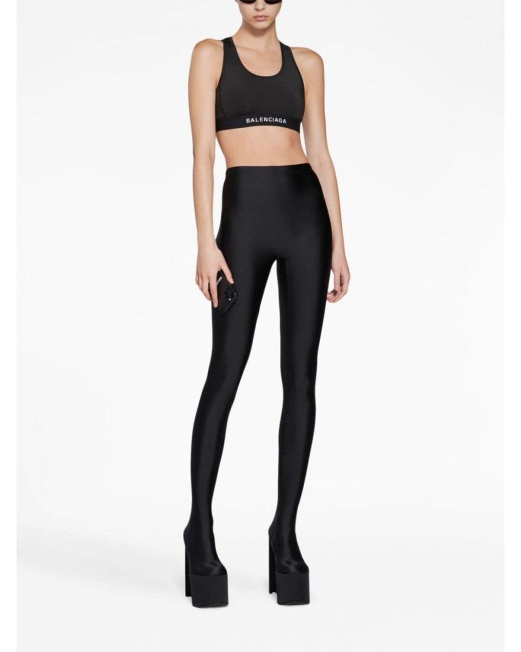 Balenciaga Black Logo Gym Bra
