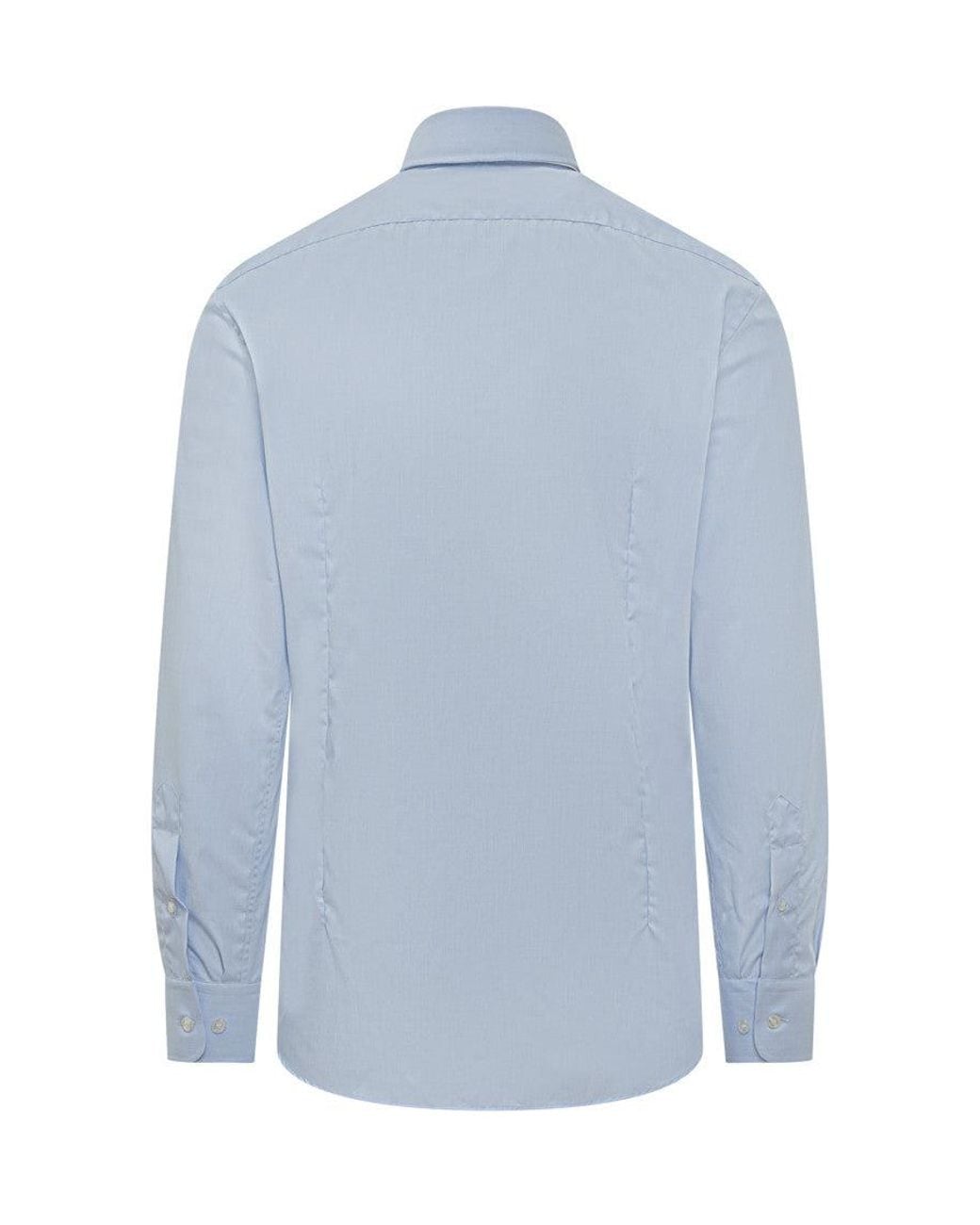 Etro Blue Light Slim Solid Shirt for men