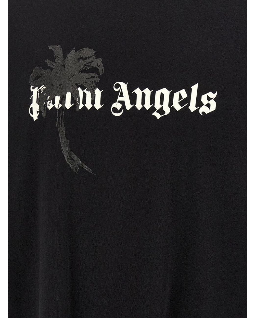 Palm Angels Black Graphic Logo T-Shirt for men