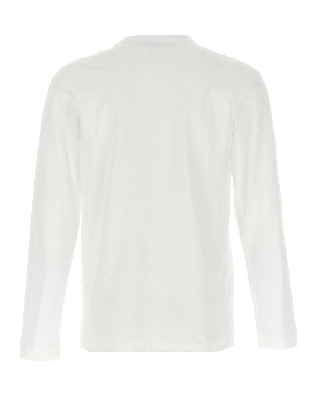 Comme des Garçons White Logo Patch Cotton T-Shirt for men