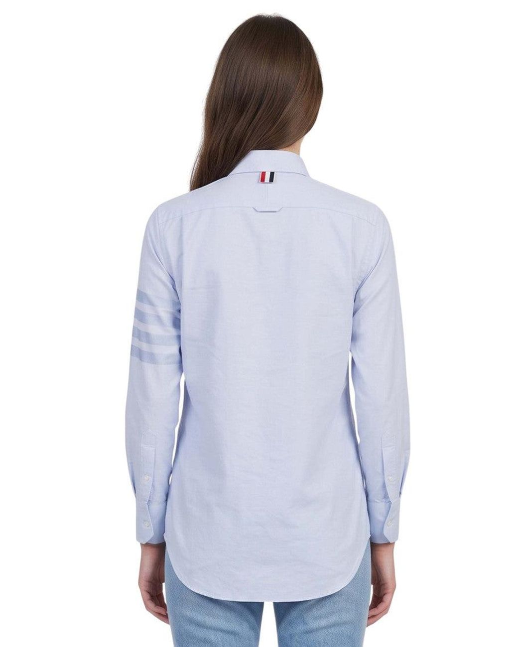Thom Browne Blue Slim Stripes Shirt