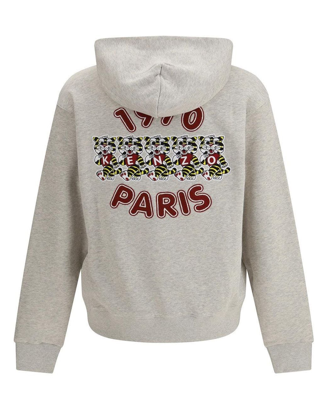 KENZO Gray Light Relaxed Hoodie for men