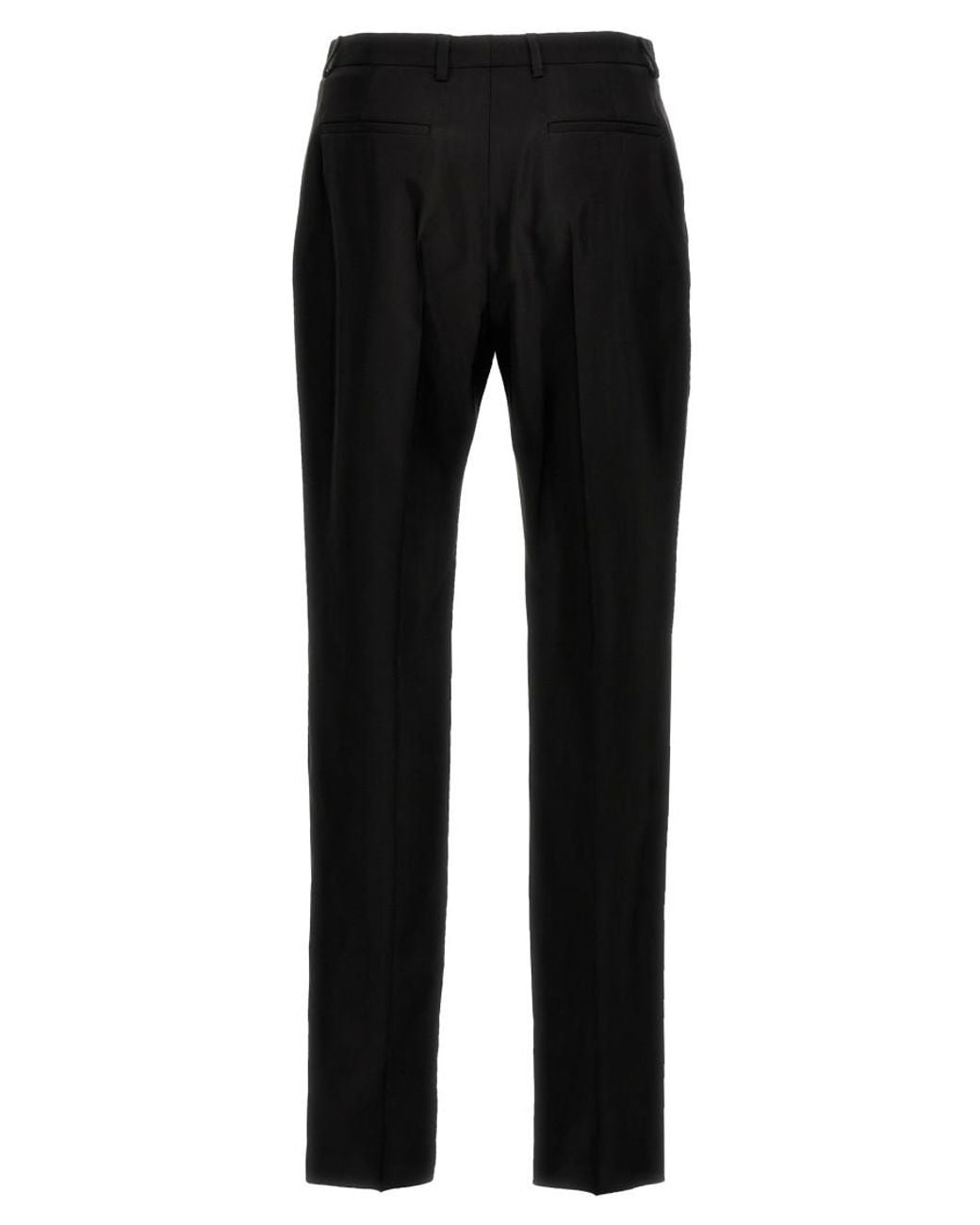 Saint Laurent Black Faille Wool-Blend Straight-Leg Pants for men