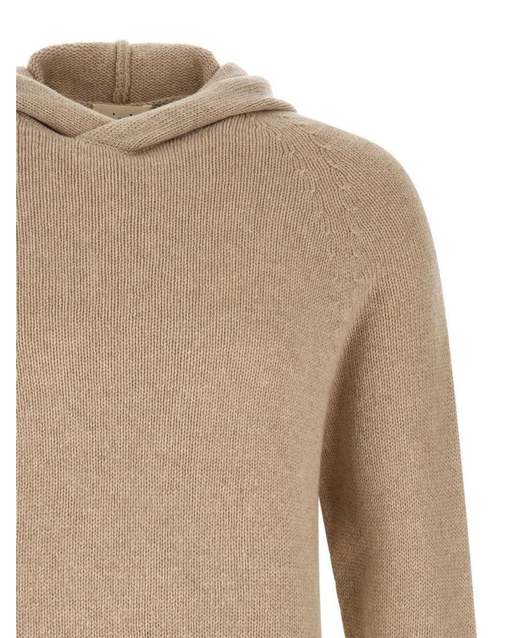 Ma'ry'ya Natural Relaxed Knitted Hoodie for men
