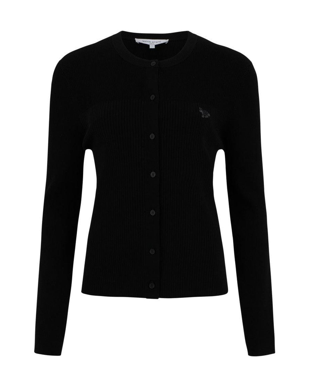 Maison Kitsuné Black Crew Neck Cardigan