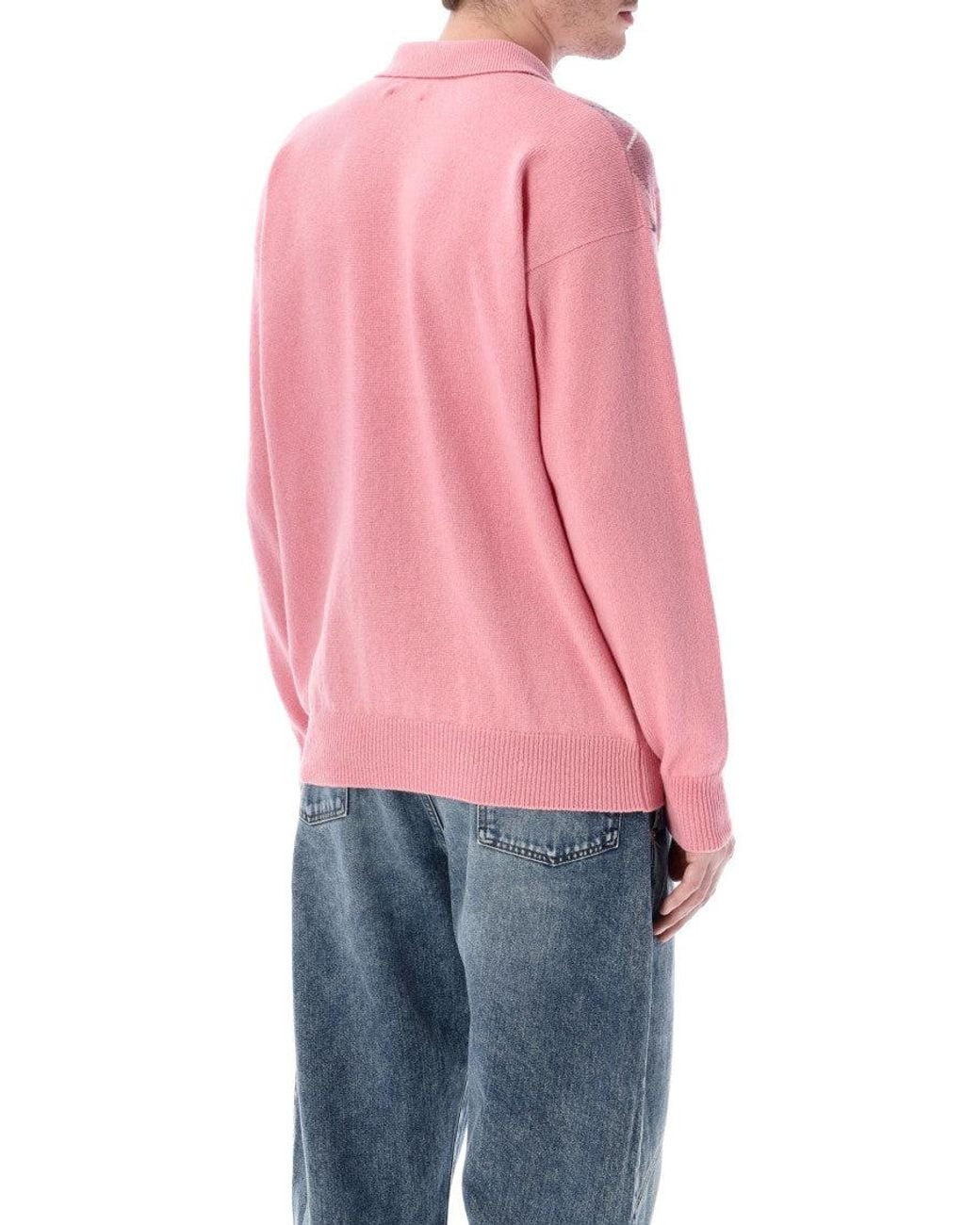 J.W. Anderson Pink Light None Button Down Collar Polo for men