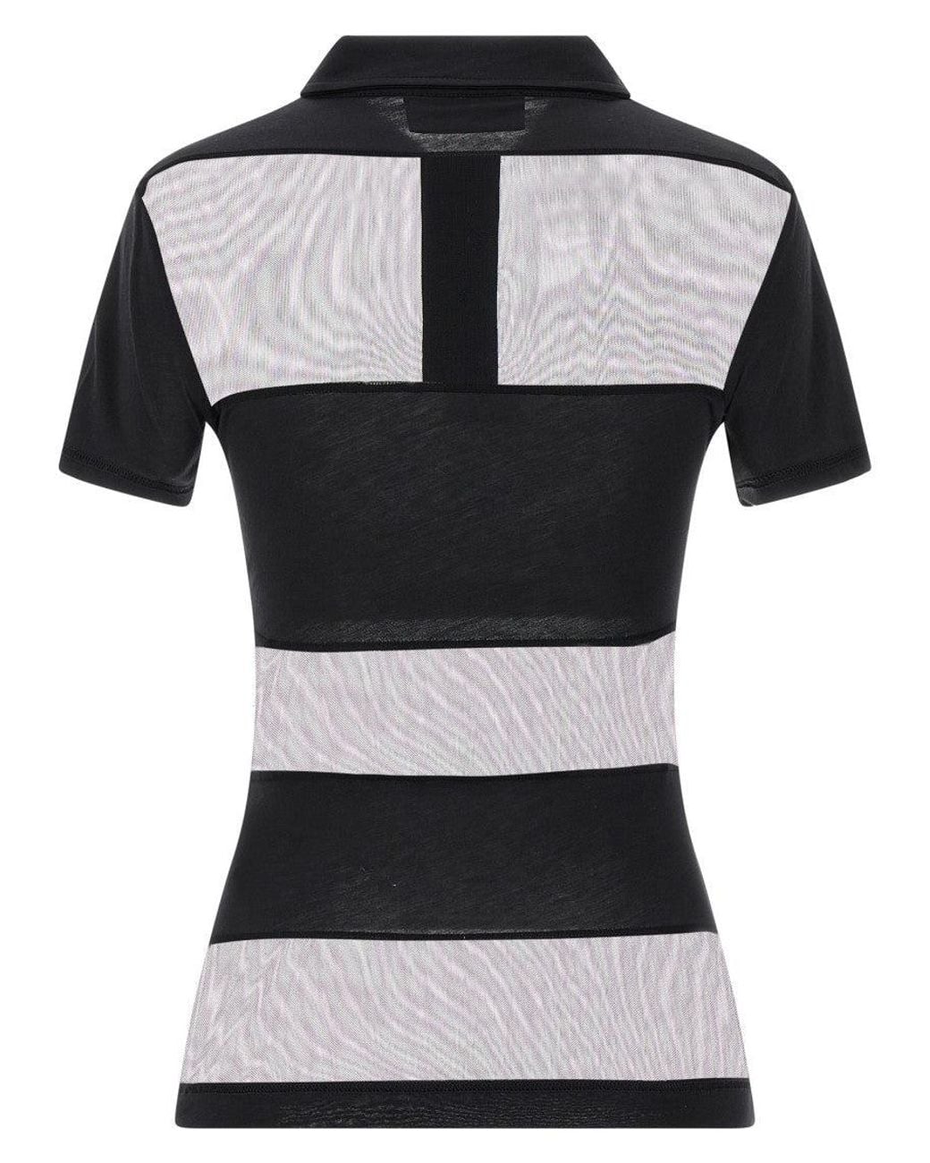 Coperni Black Sheer Striped Polo