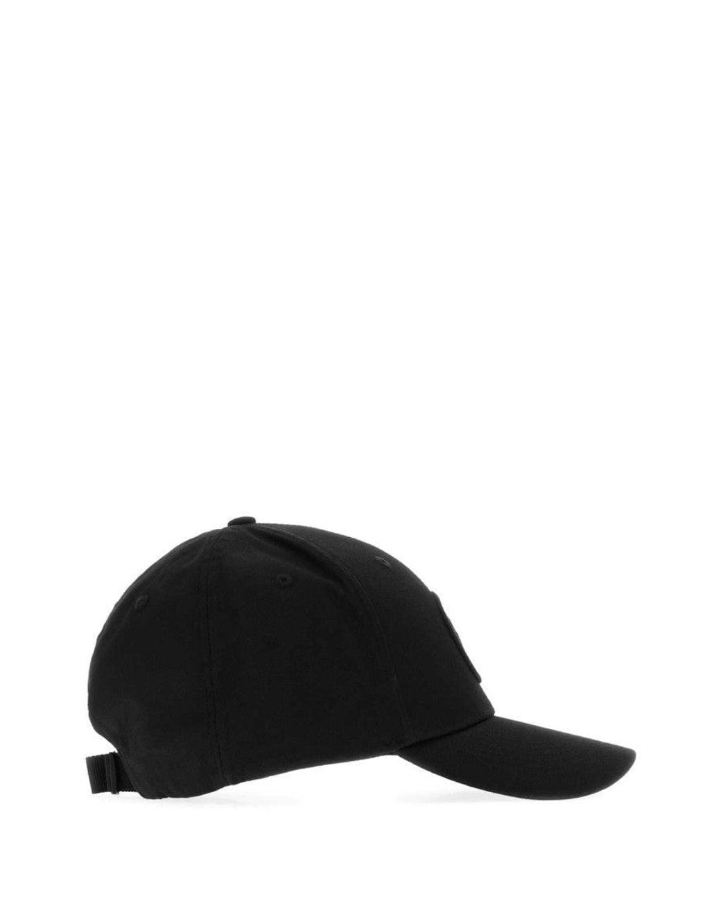 Stone Island Black Embroidered Logo Baseball Cap for men