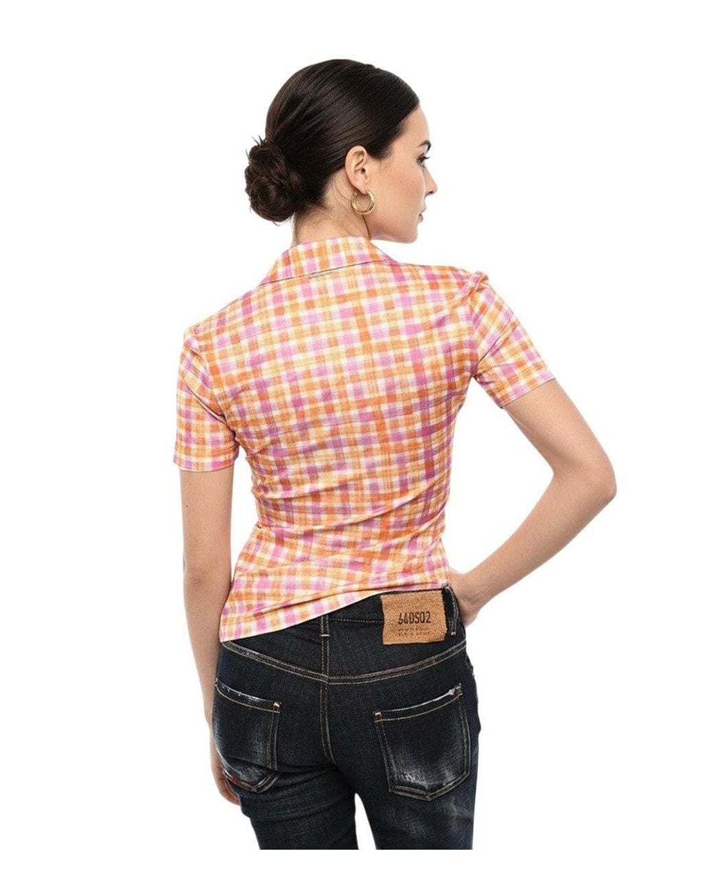 DSquared² Pink Slim Checks Shirt