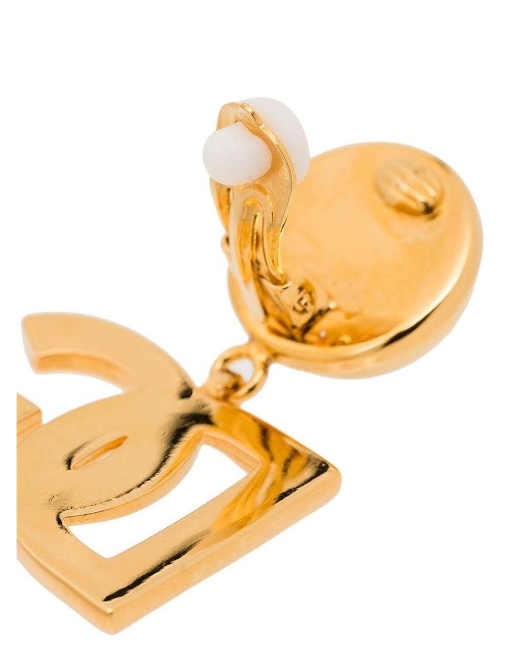 Dolce & Gabbana Metallic Golden Logo Earrings
