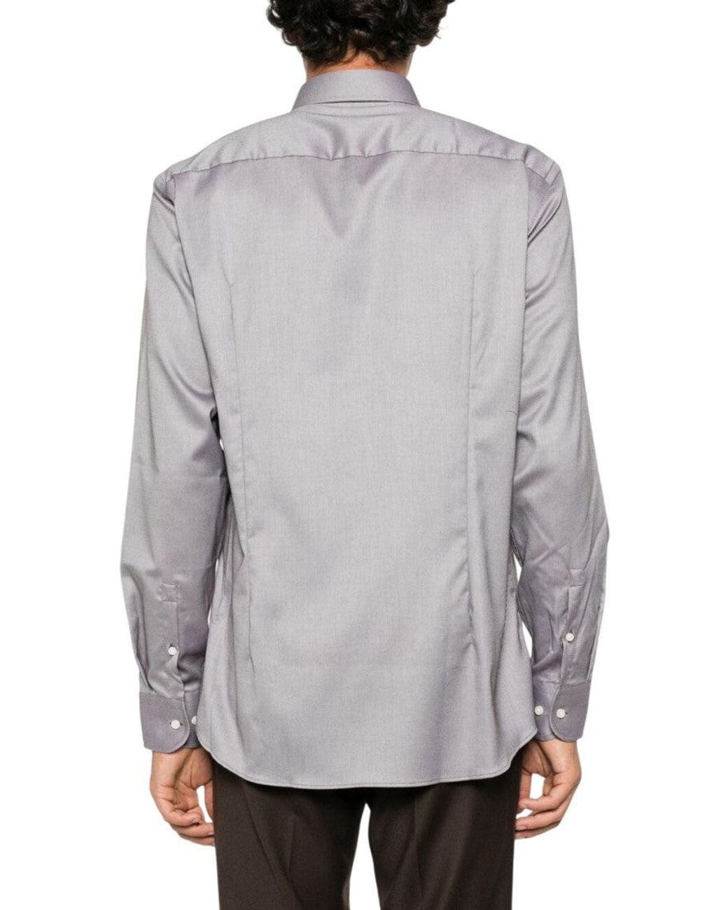 Boss Purple Slim Textured Shirt for men