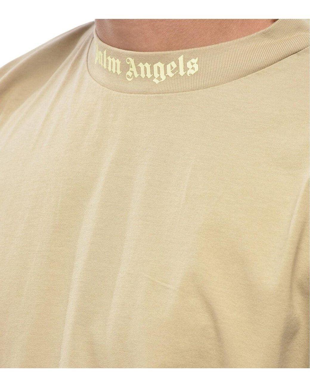 Palm Angels Natural Crew Neck T-Shirt for men