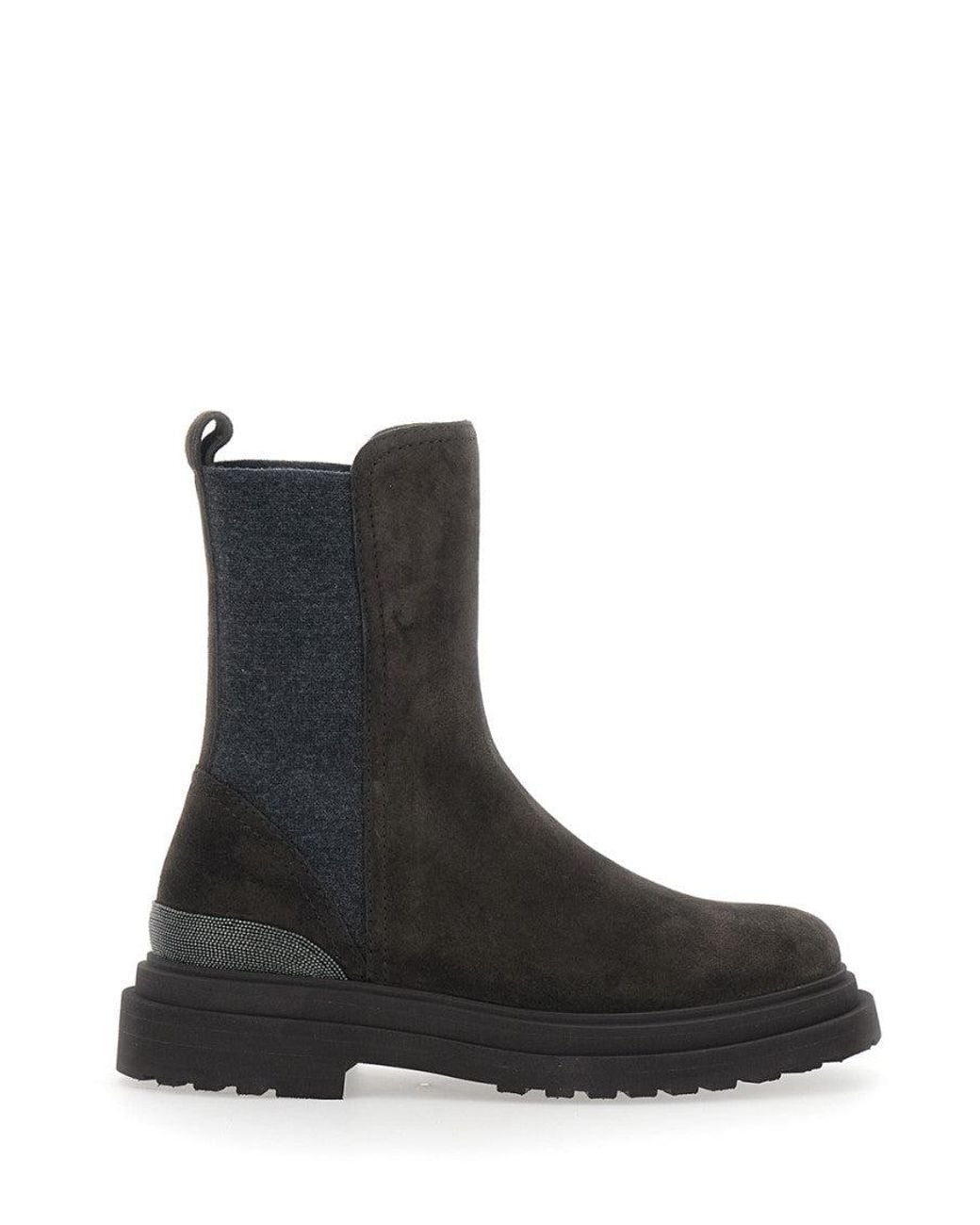 Brunello Cucinelli Black Mini Ankle Boots