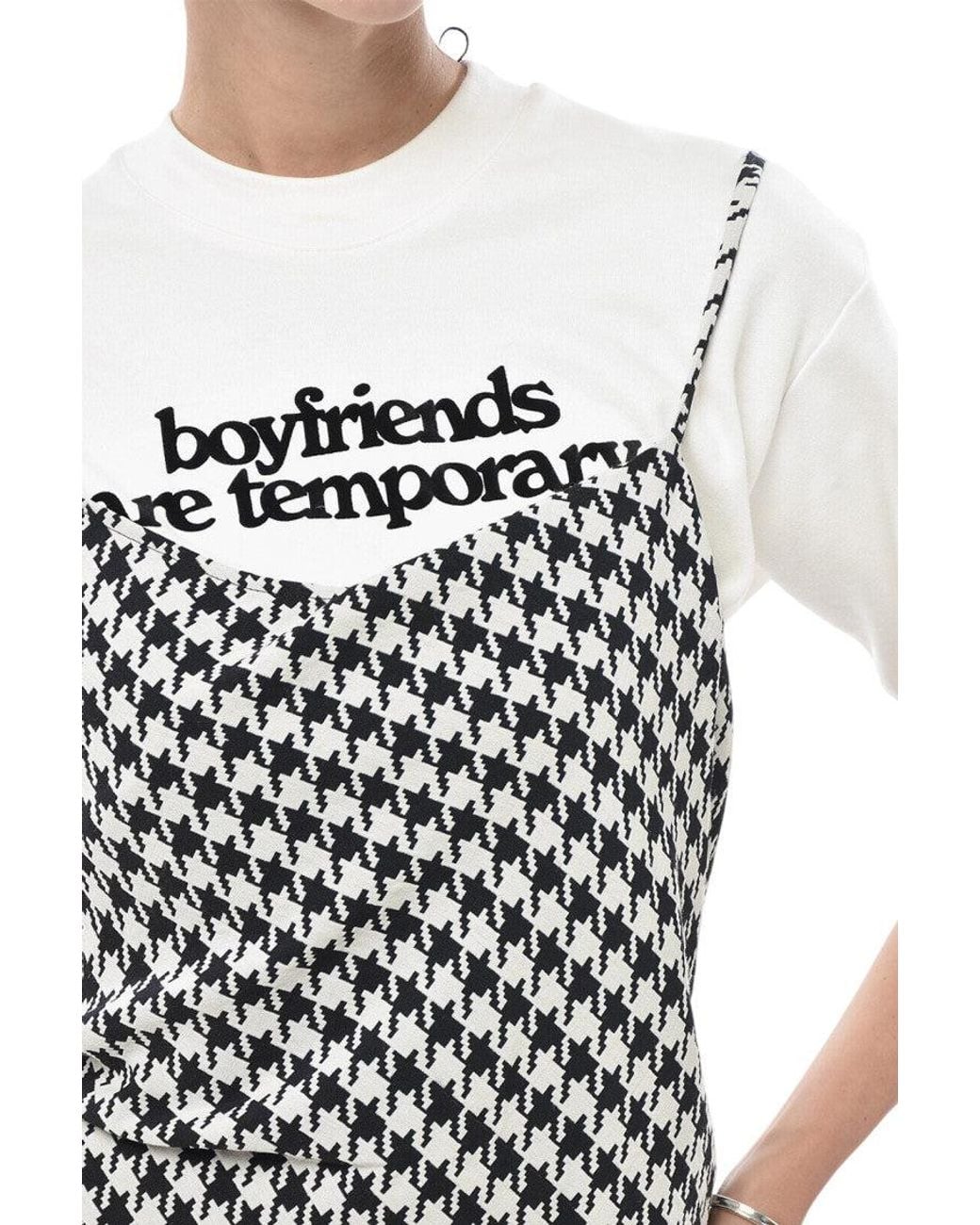 Off-White c/o Virgil Abloh Blue Blackwhite Crew Neck Midi Dress
