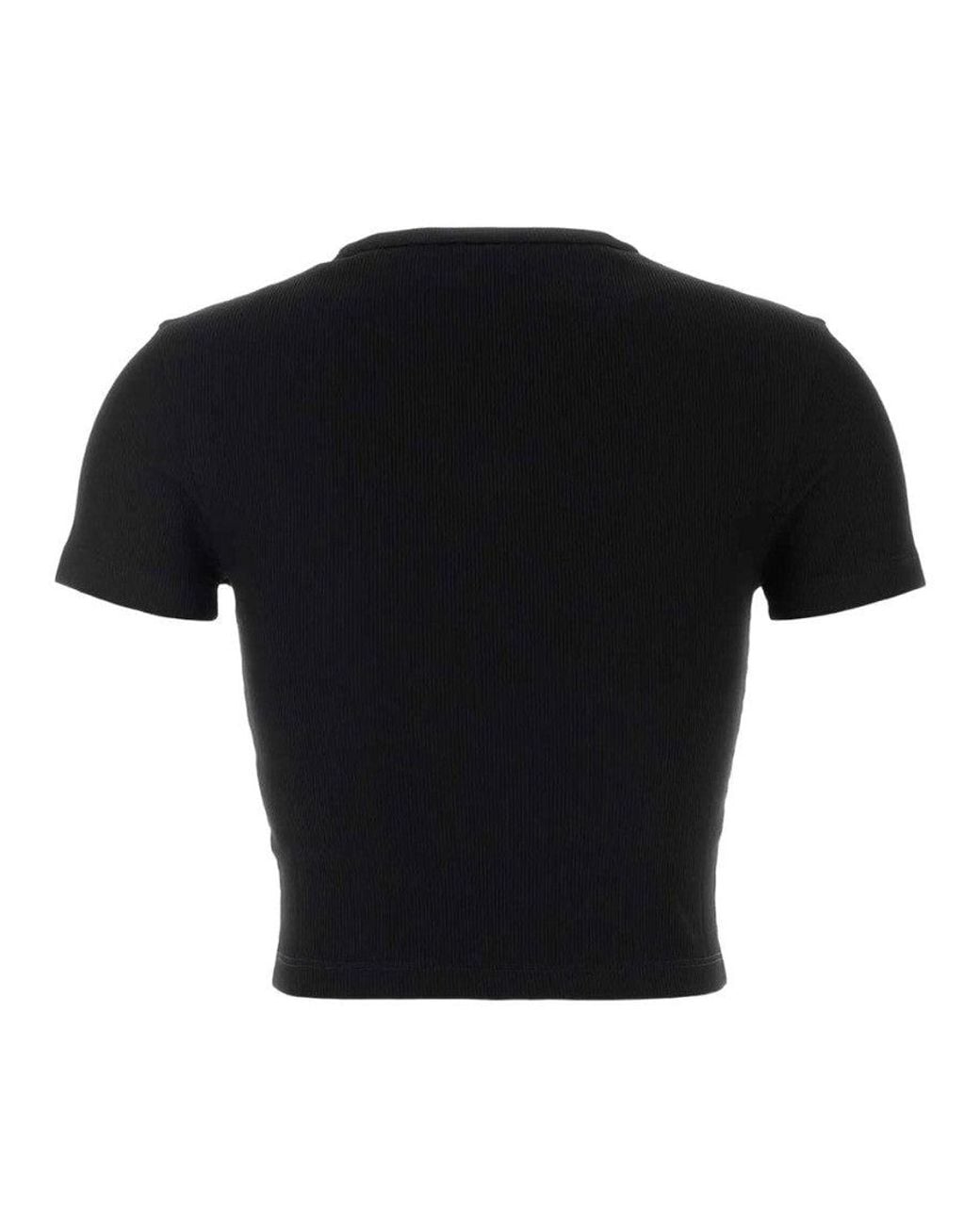 Fendi Black Logo Crew Neck Top