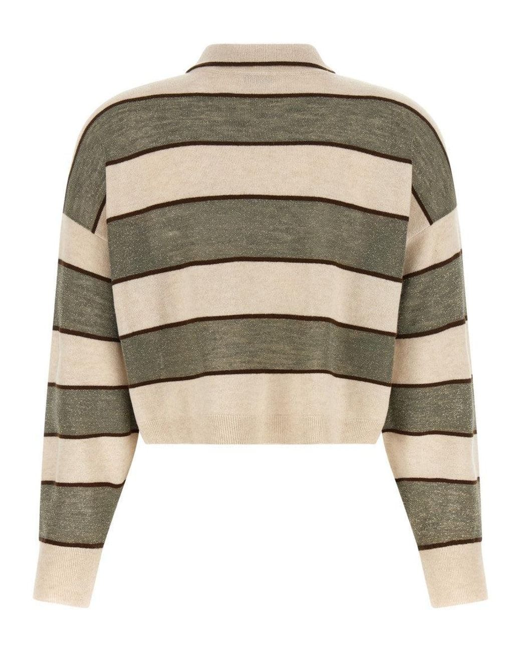 Brunello Cucinelli Multicolor Stripes Shirt Collar Polo