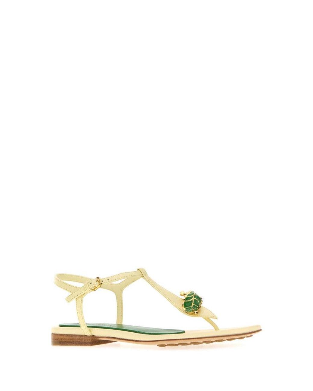 Bottega Veneta Yellow Leather Sandals