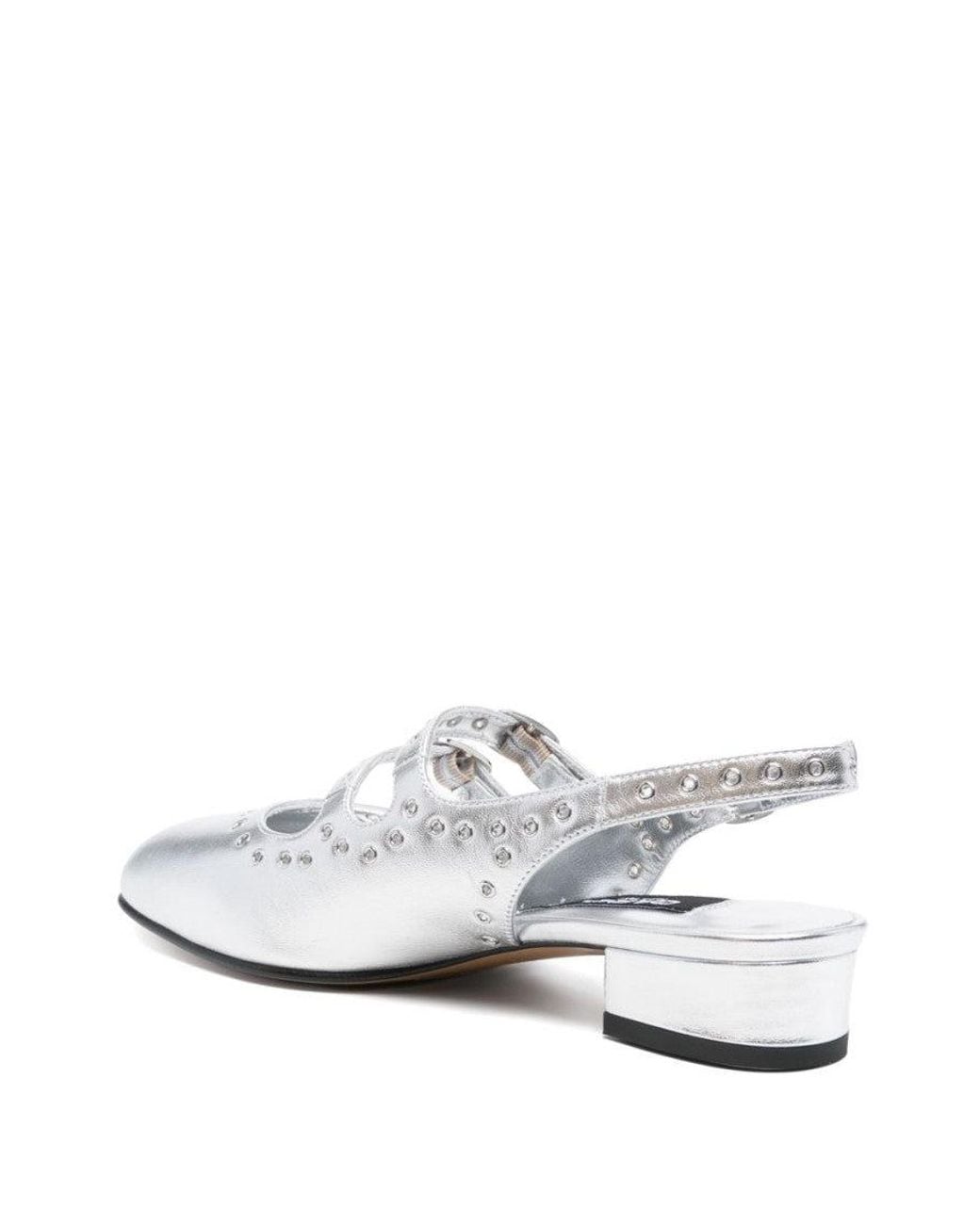 CAREL PARIS White Leather Ballet Flats