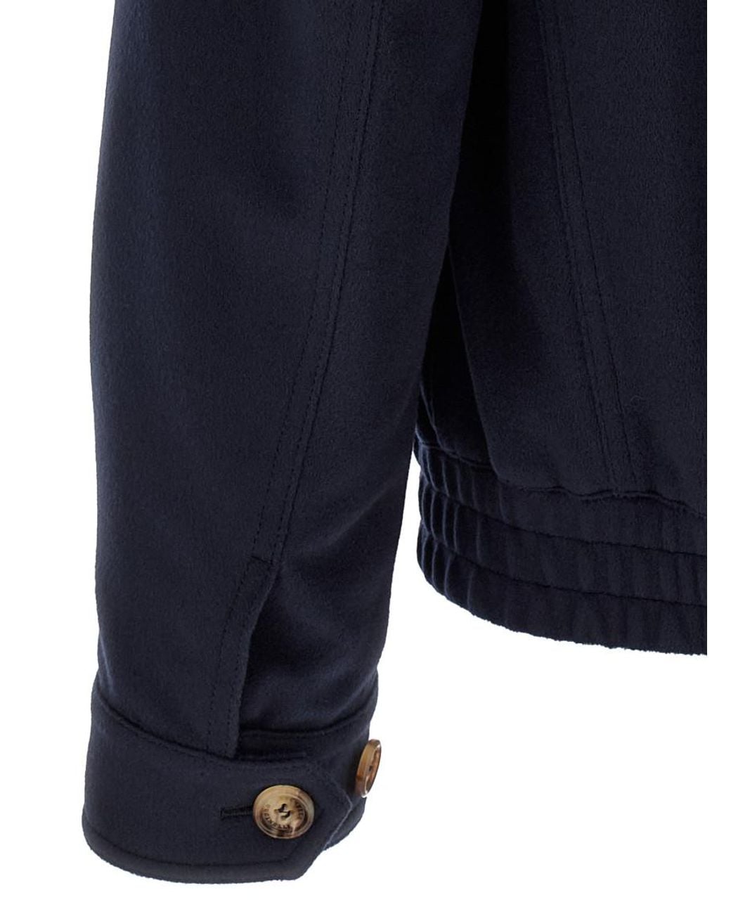 Brunello Cucinelli Blue Bomber Jacket for men
