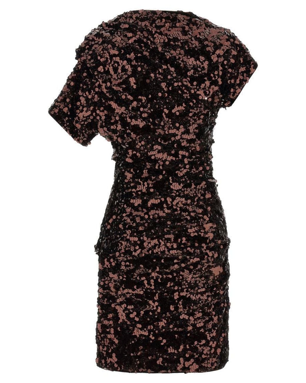 Ganni Black Sequin-Embellished Dress