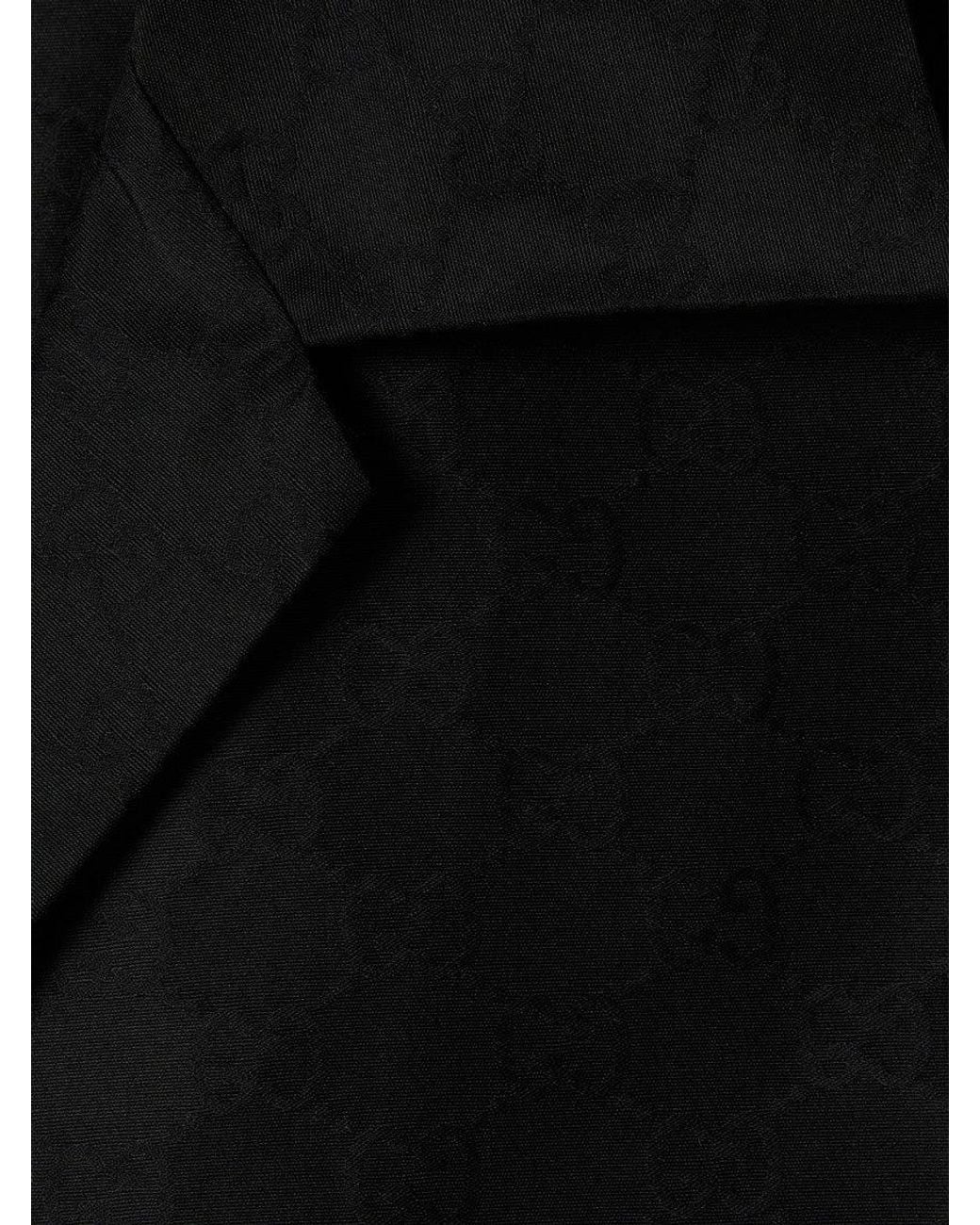 Gucci Black Oversize Gg Cotton Shirt for men