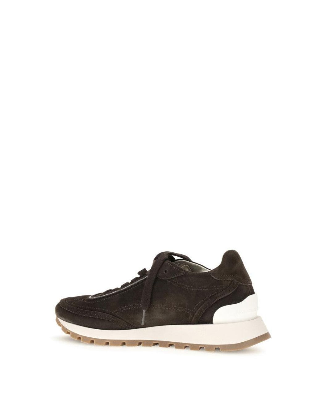 Brunello Cucinelli White Lace-Up Sneakers
