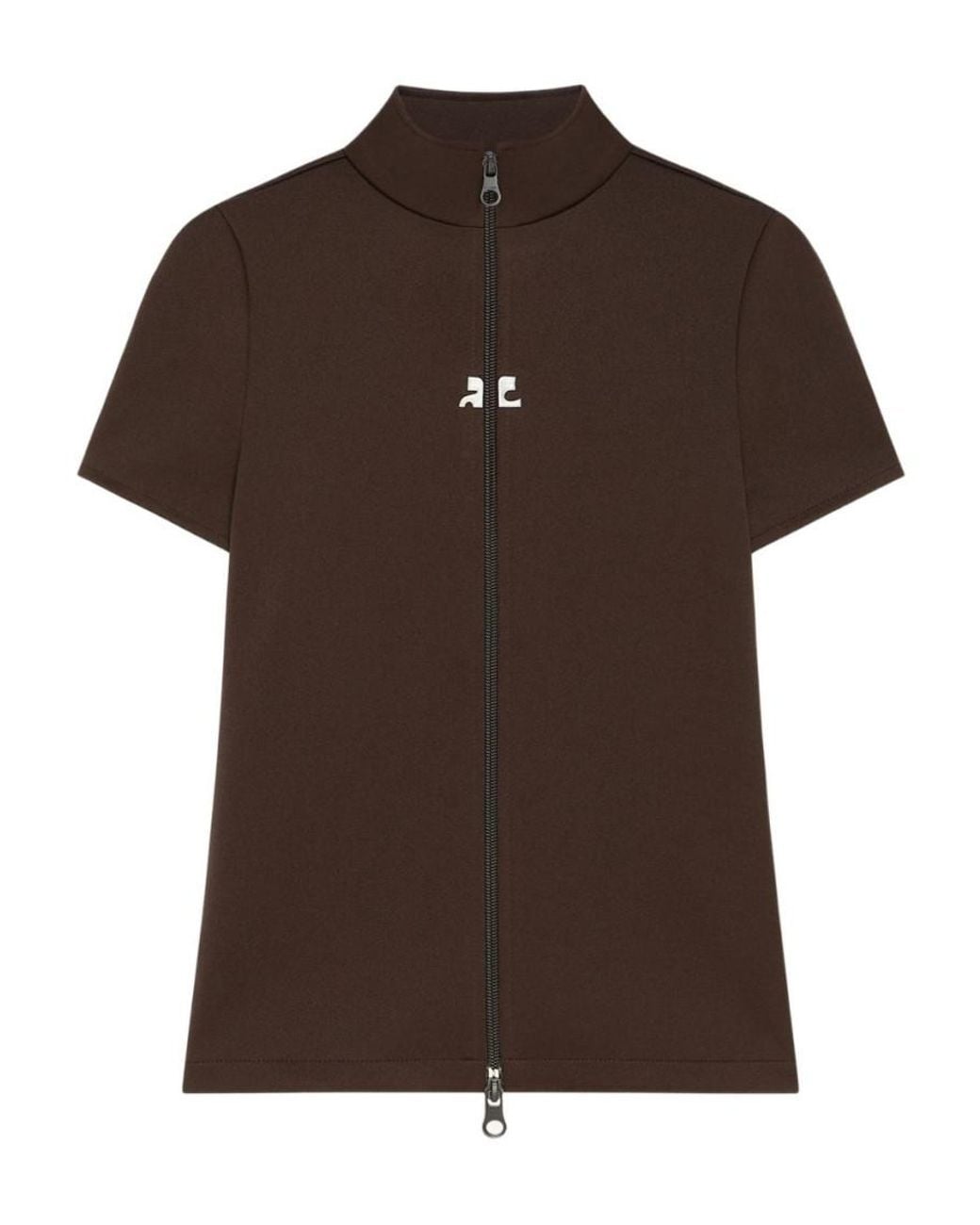 Courreges Black Mock Collar Top