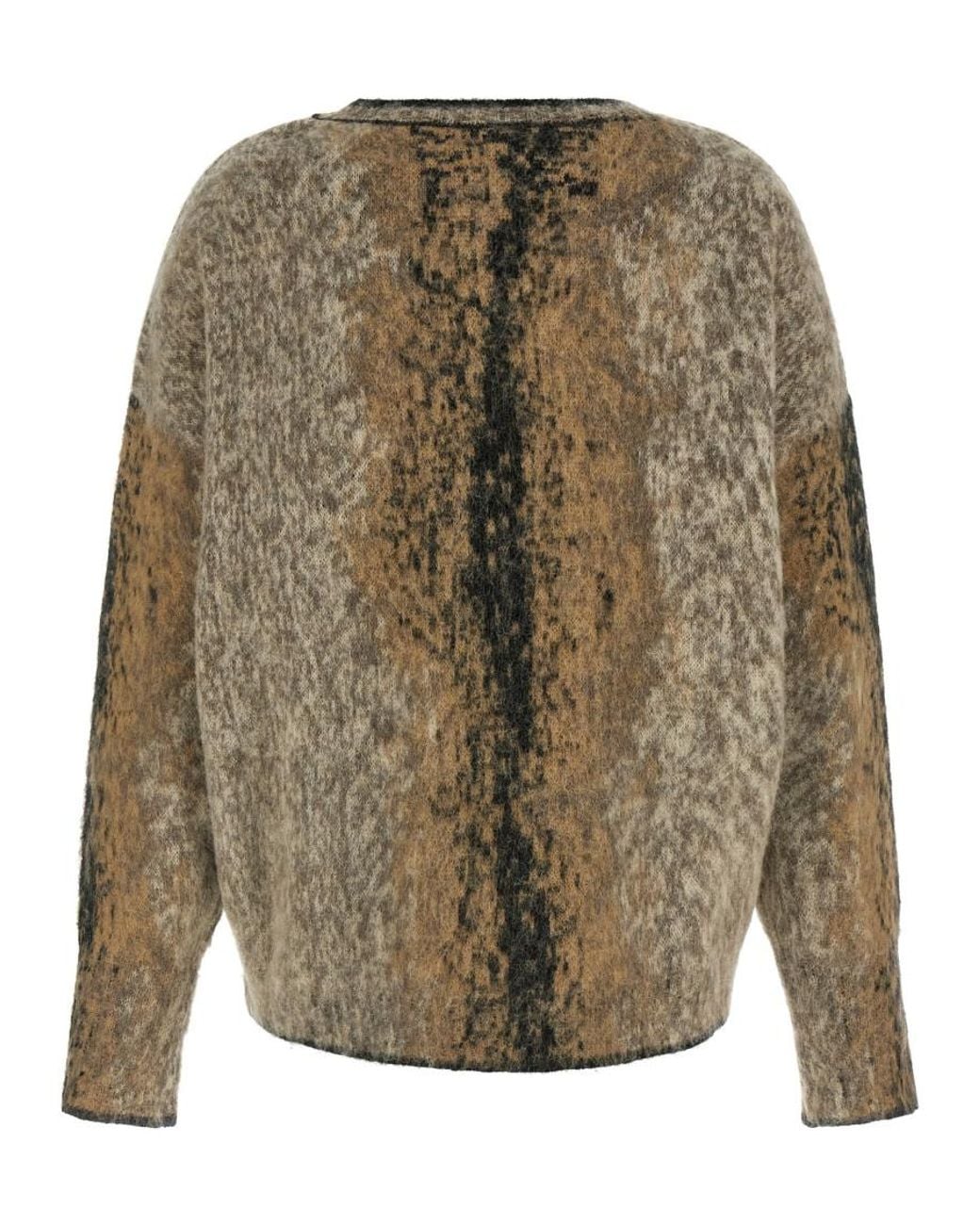 Nude Brown Abstract Crew Neck Sweater