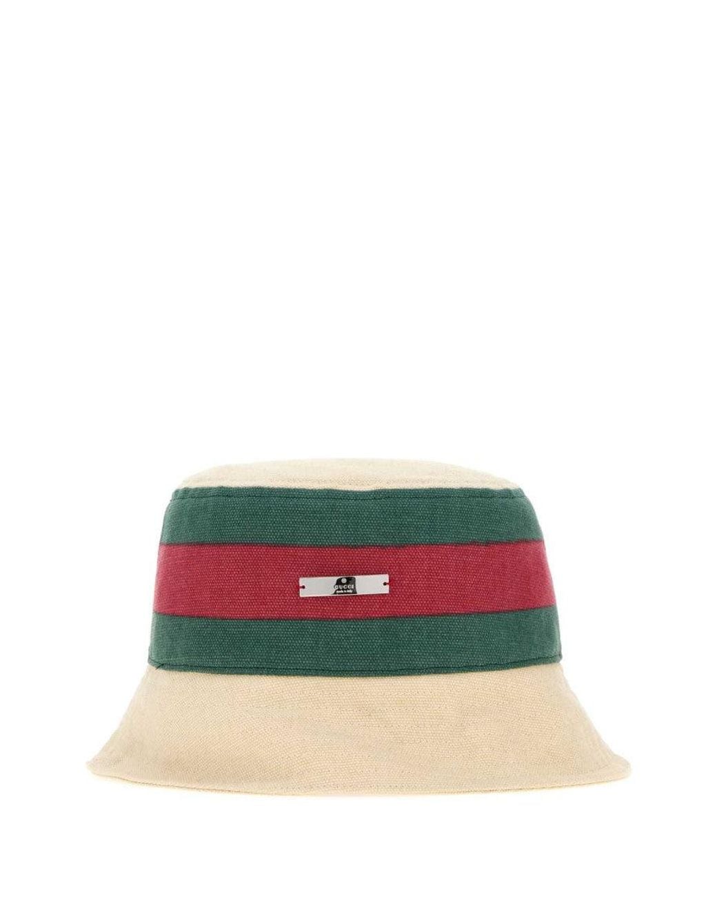 Gucci Red Signature Stripes Bucket Hat
