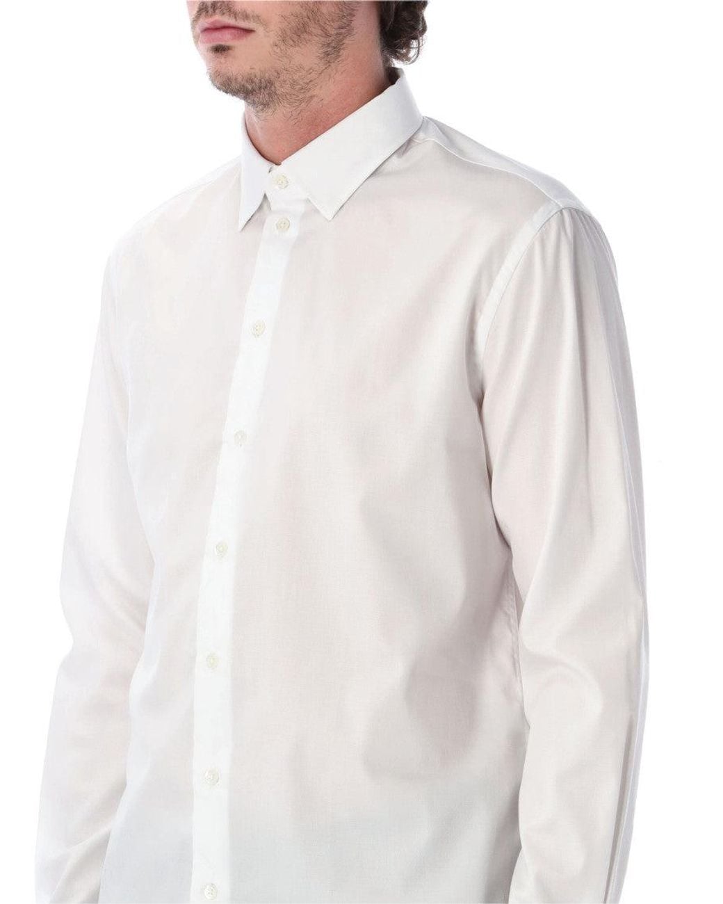 Emporio Armani White Regular Solid Shirt for men
