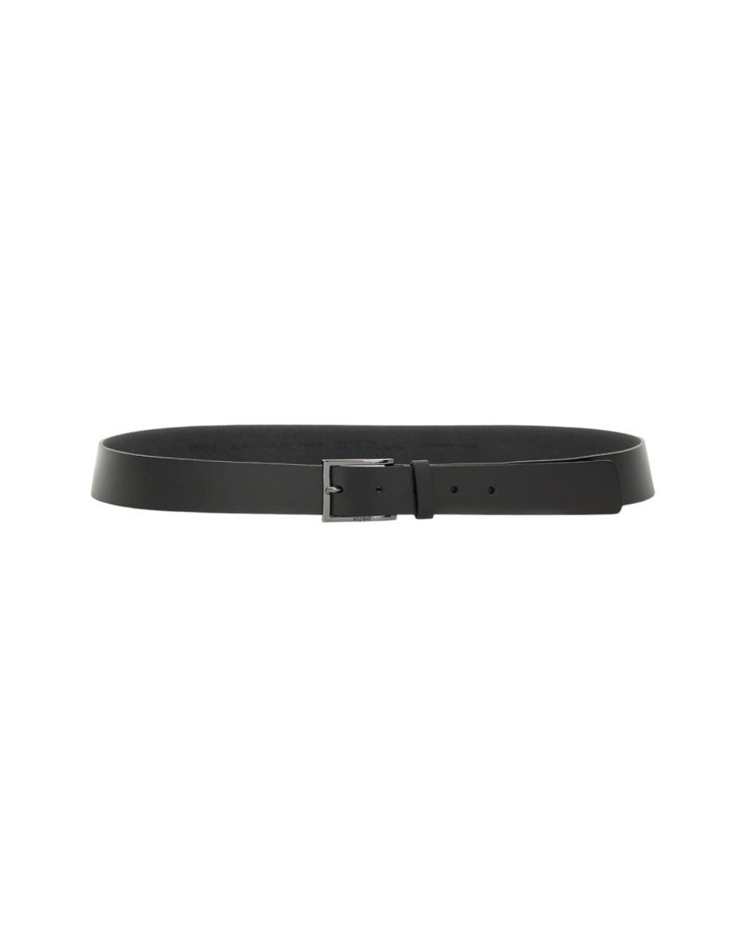 HUGO Black Solid Buckle Belt for men