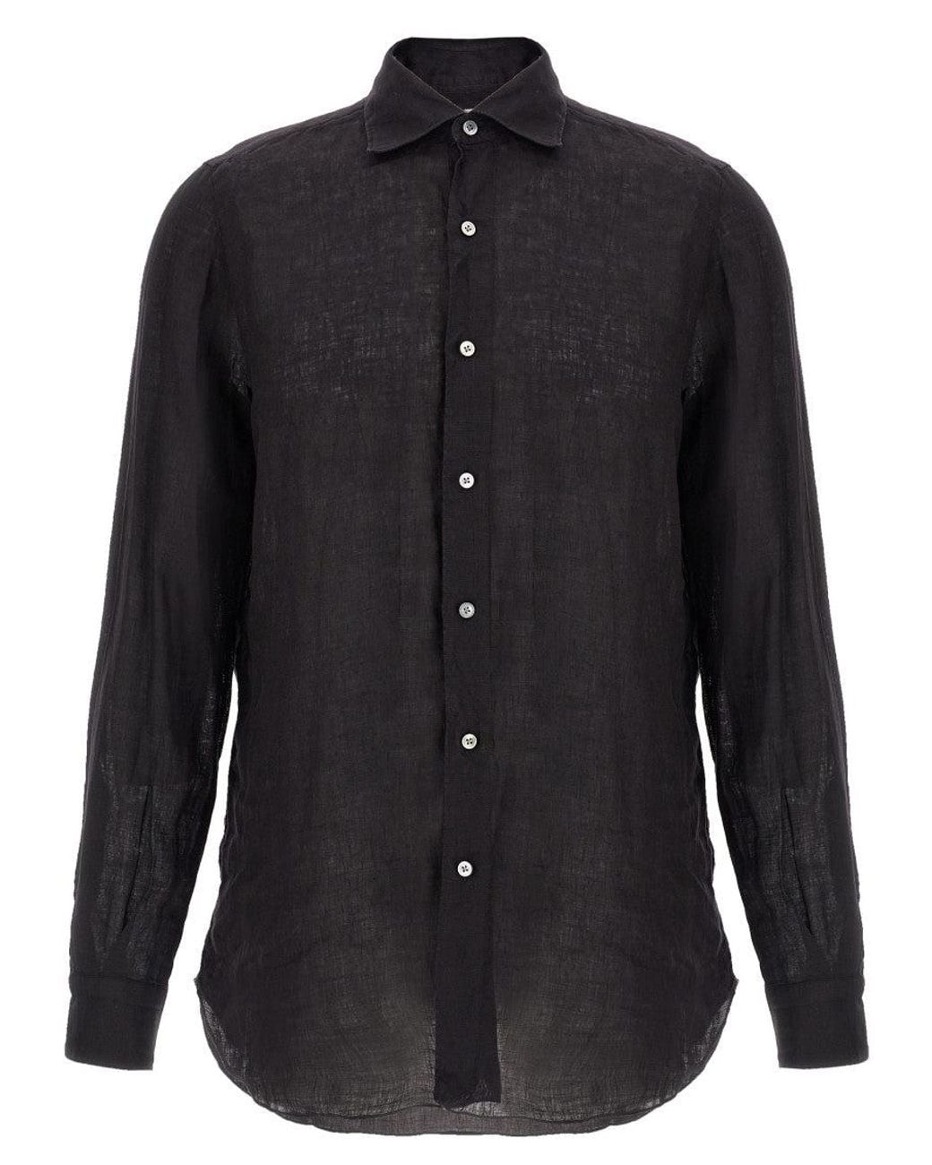 Finamore 1925 Black 'Gaeta' Shirt for men