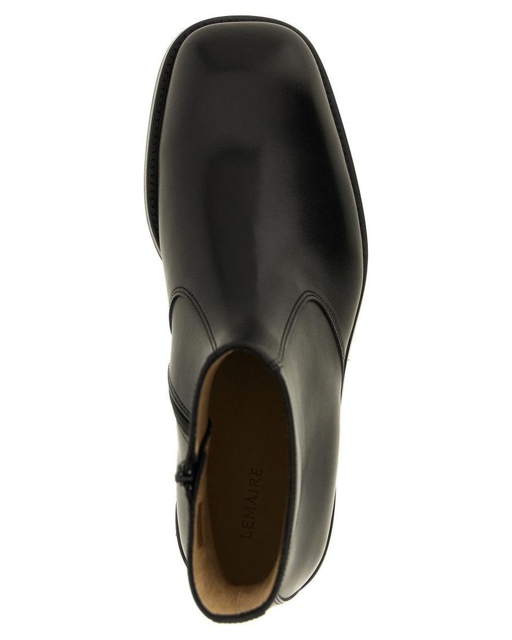 Lemaire Black Zipper Ankle Boots for men
