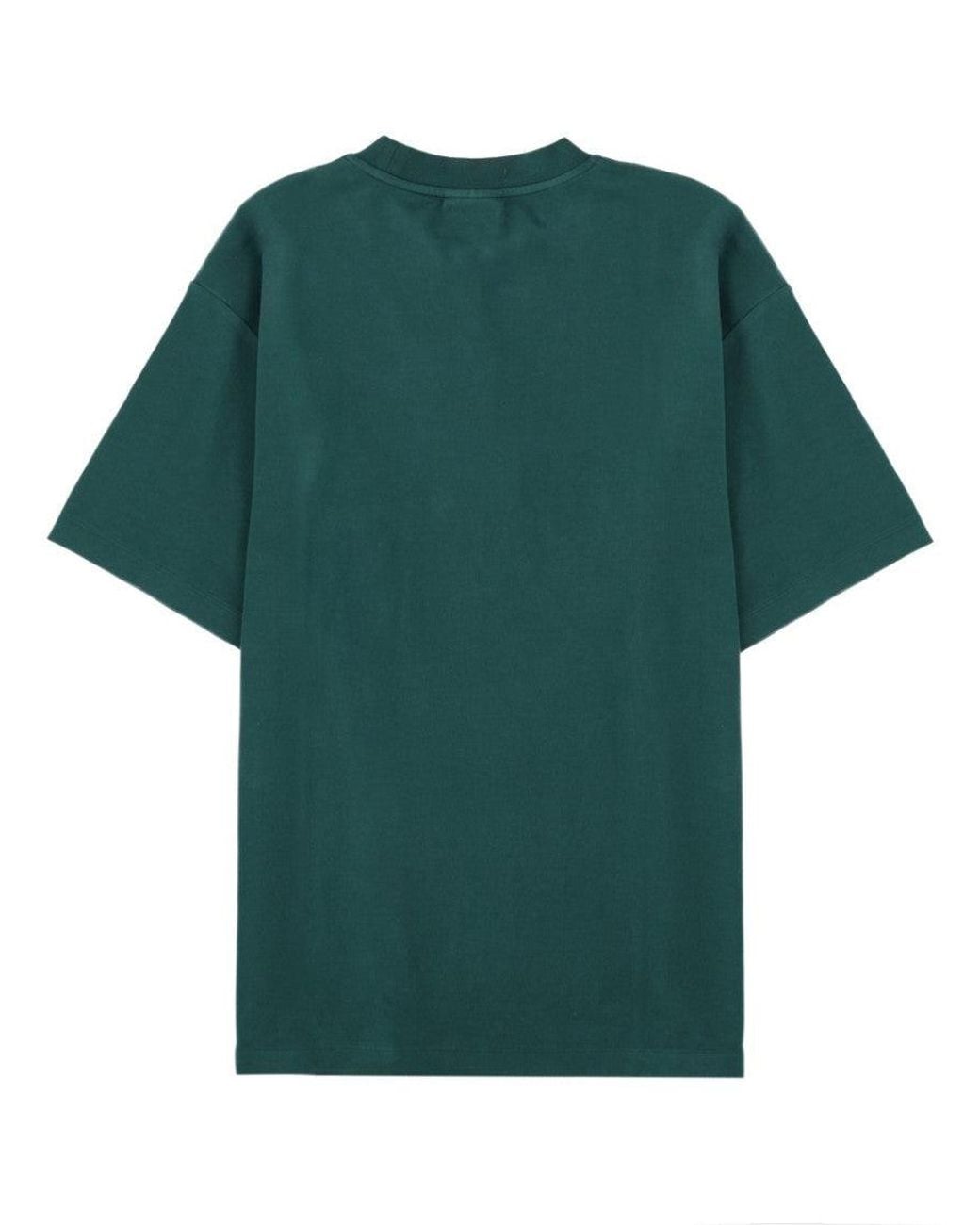 Drole de Monsieur Green Graphic Crew Neck T-Shirt for men
