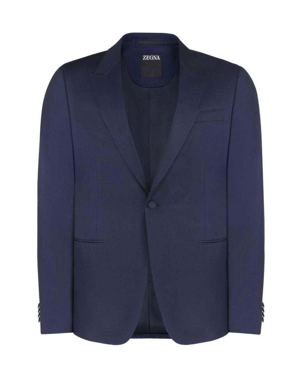 Zegna Blue Peaked Lapel Suit for men