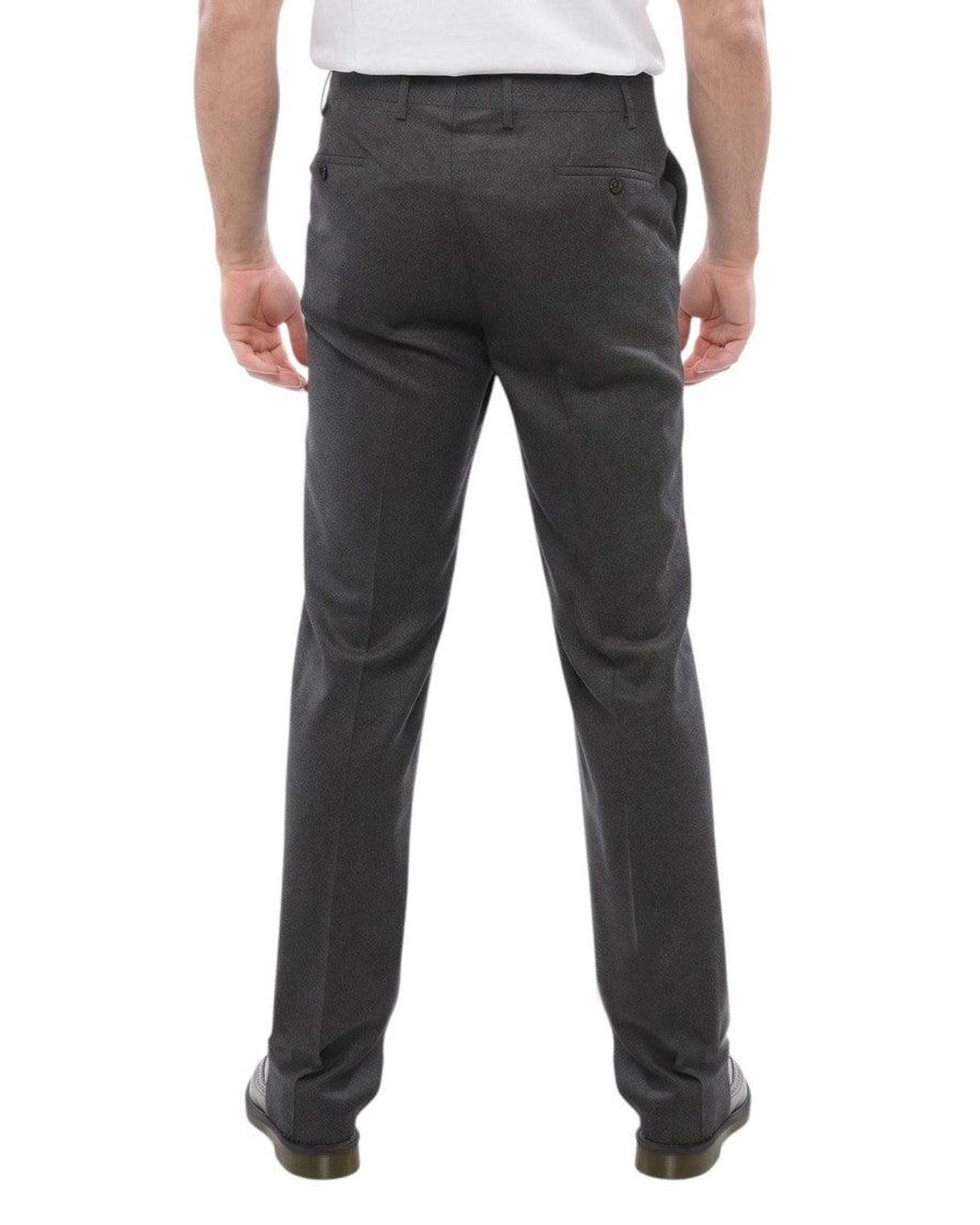 Corneliani Black Flat Front Trousers for men