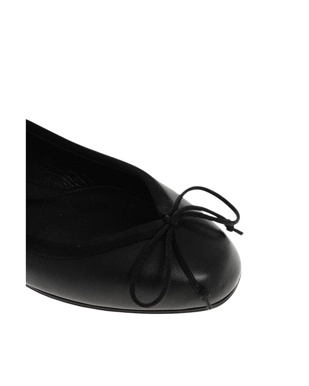 McQueen Black Leather Ballet Flats