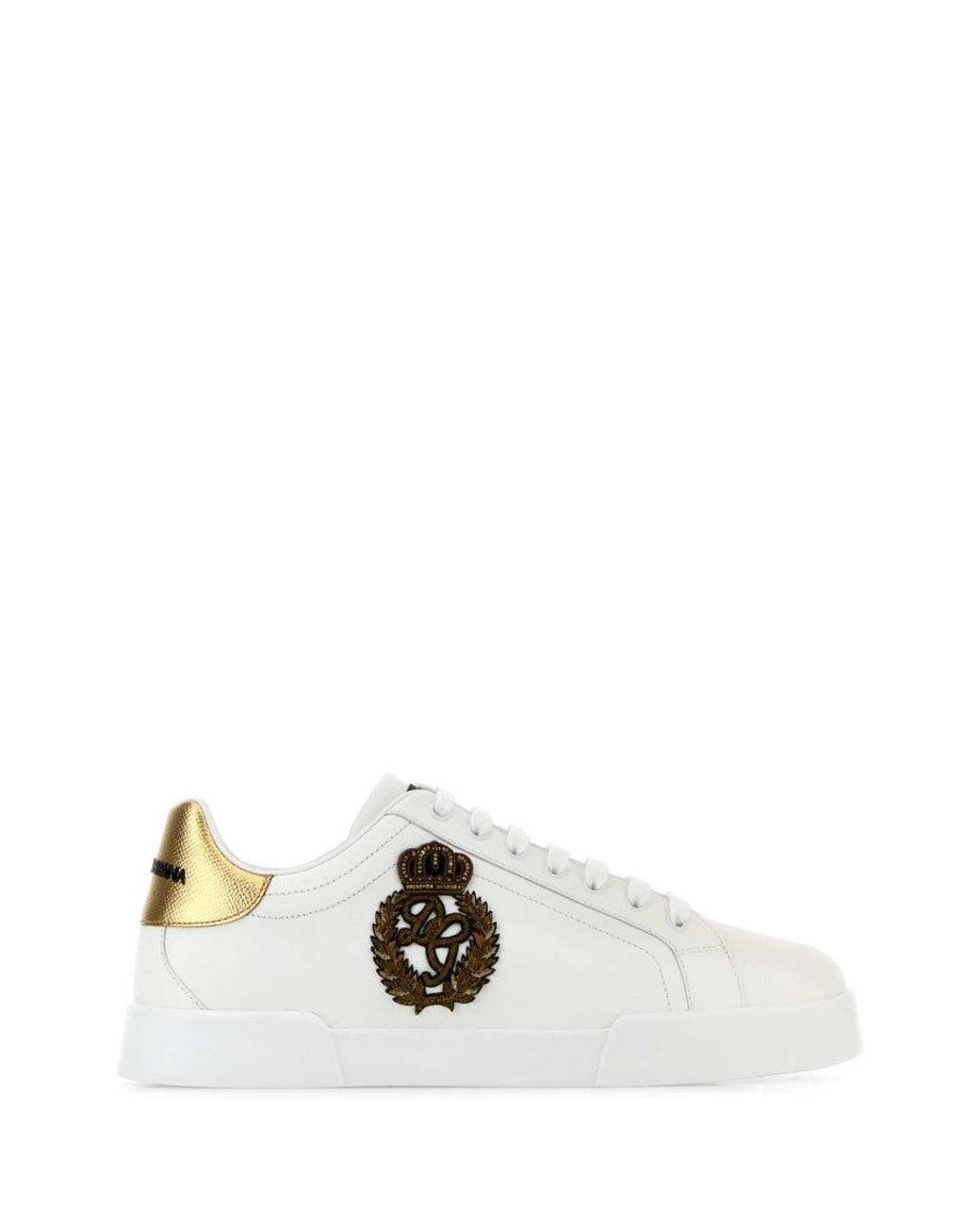 Dolce & Gabbana White Lace-Up Sneakers for men