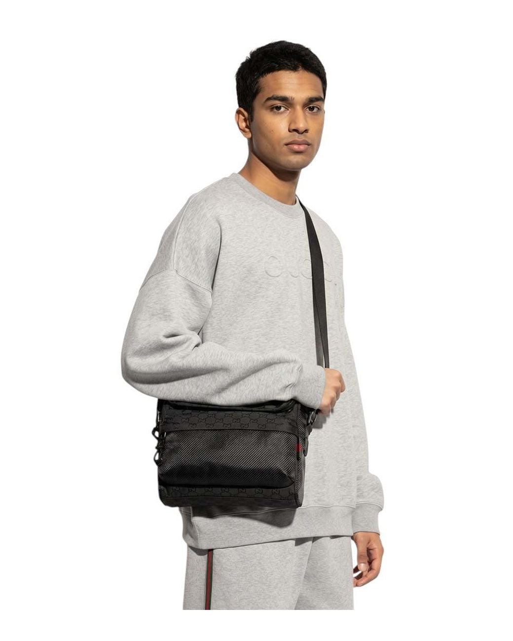 Gucci Black Gg Medium Crossbody Bag for men