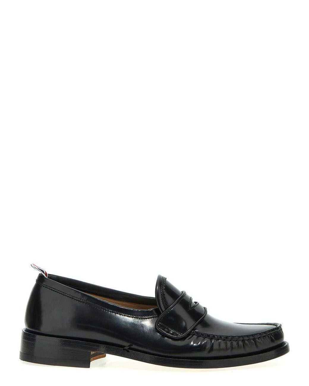 Thom Browne Black Solid Penny Loafers for men