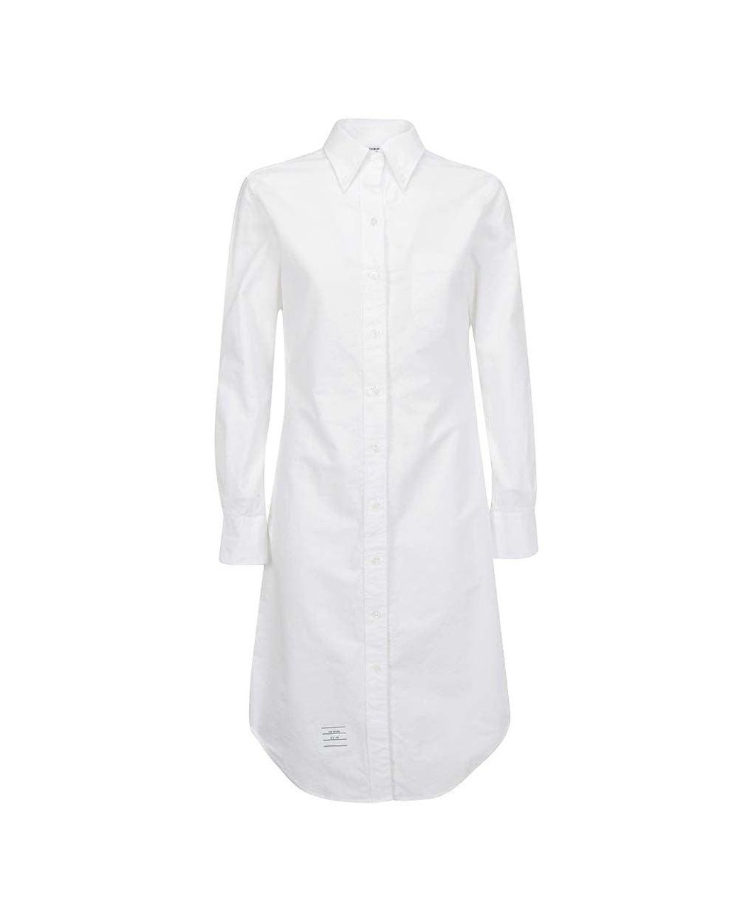 Thom Browne White Solid Shirt Mini Dress