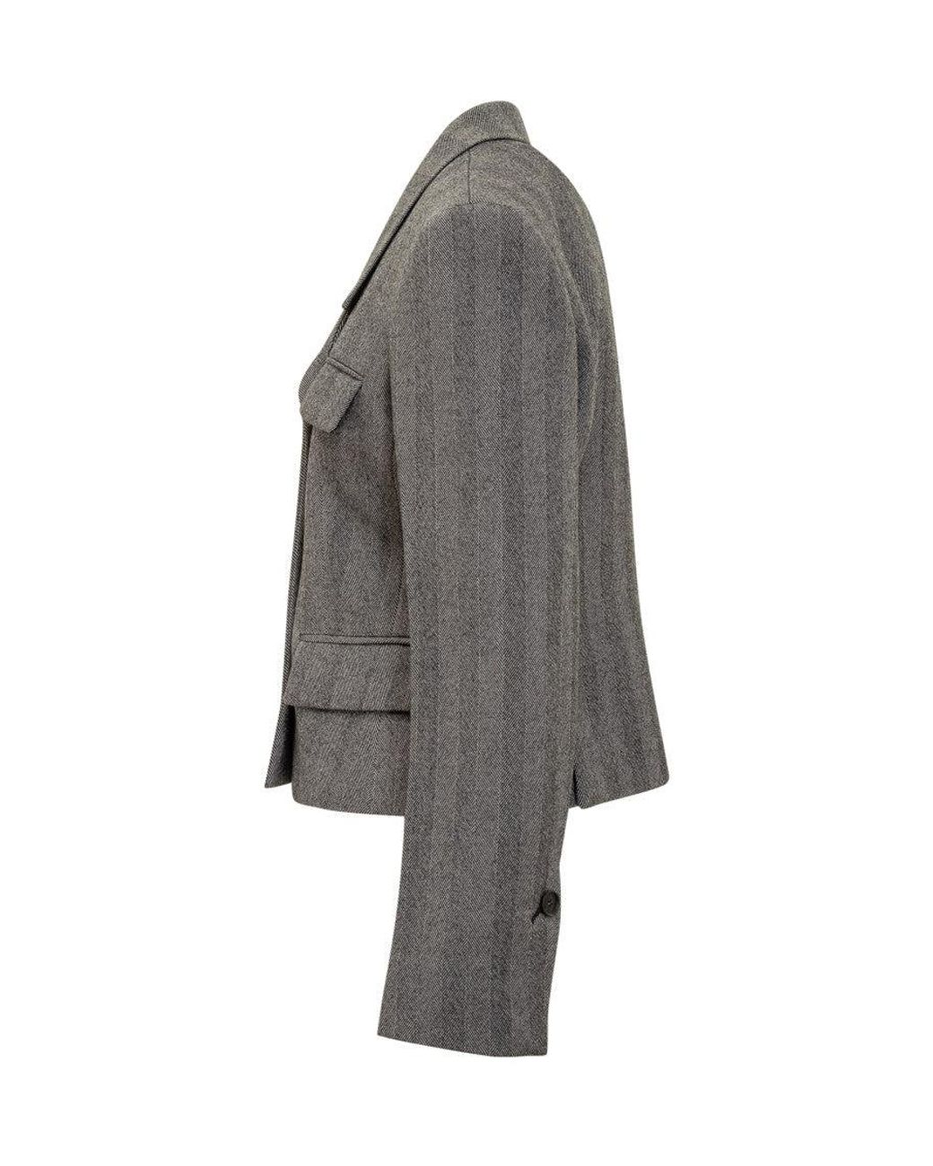 Ferragamo Gray Classic Wool Blazer