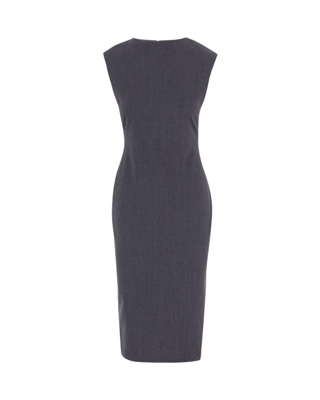 Jacquemus Blue Boat Neck Midi Dress