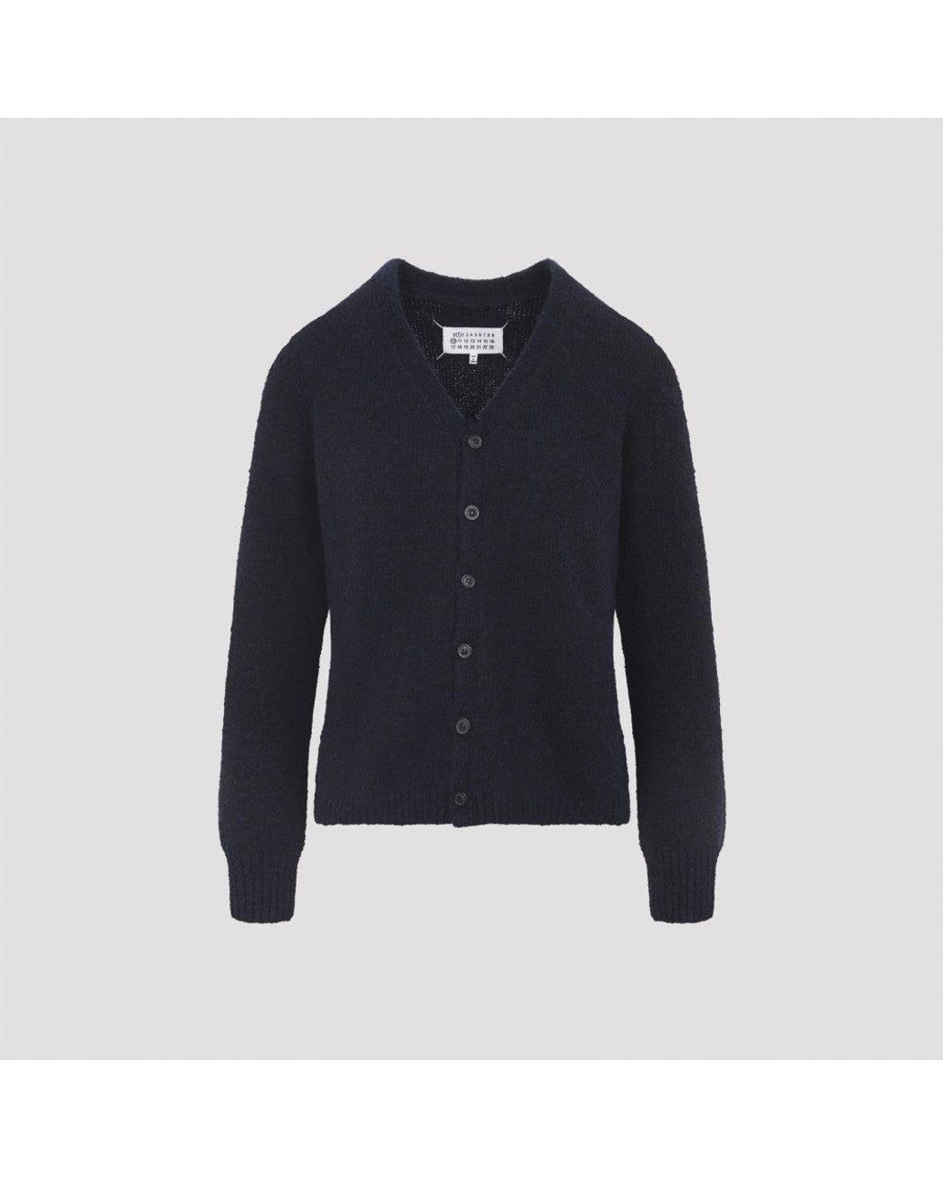 Maison Margiela Blue Virgin Wool Cardigan