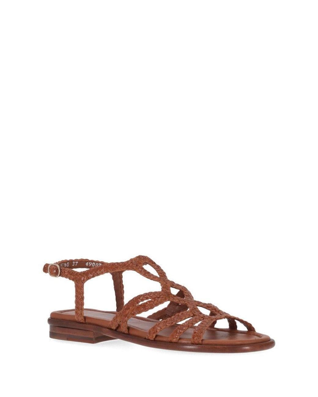 LA ROSE Brown Leather Sandals